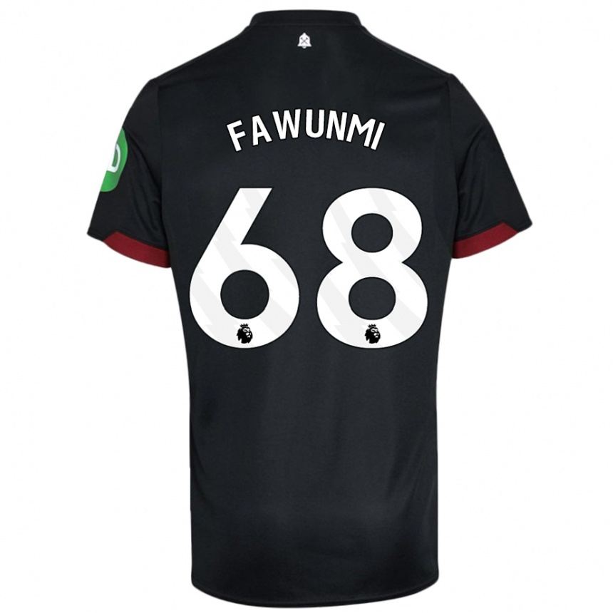 Niño Fútbol Camiseta Favour Fawunmi #68 Negro Blanco 2ª Equipación 2024/25 Perú