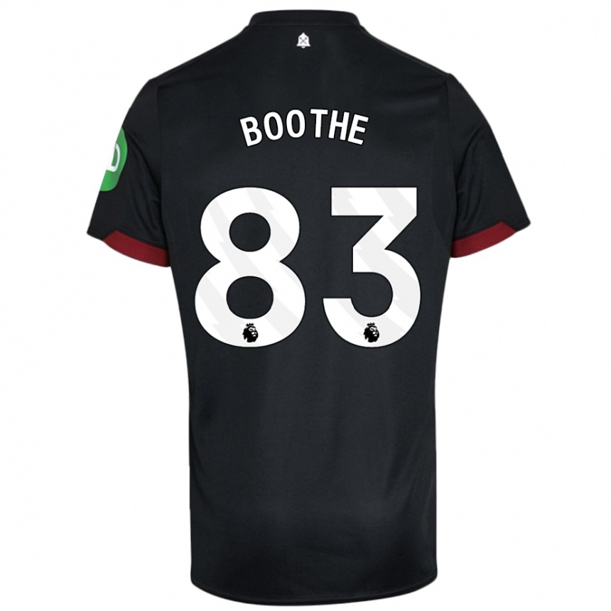 Niño Fútbol Camiseta Sebastian Boothe #83 Negro Blanco 2ª Equipación 2024/25 Perú