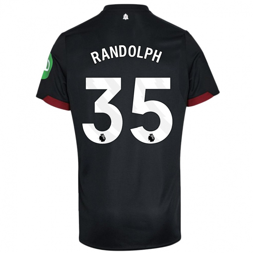 Niño Fútbol Camiseta Darren Randolph #35 Negro Blanco 2ª Equipación 2024/25 Perú