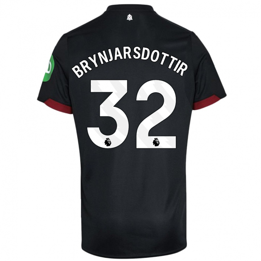 Niño Fútbol Camiseta Dagny Brynjarsdottir #32 Negro Blanco 2ª Equipación 2024/25 Perú