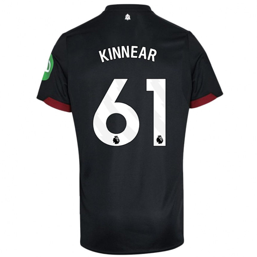 Niño Fútbol Camiseta Brian Kinnear #61 Negro Blanco 2ª Equipación 2024/25 Perú