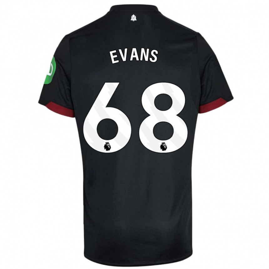 Niño Fútbol Camiseta Isaac Evans #68 Negro Blanco 2ª Equipación 2024/25 Perú