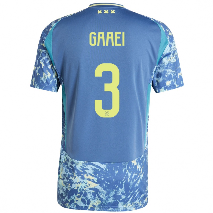 Niño Fútbol Camiseta Anton Gaaei #3 Gris Azul Amarillo 2ª Equipación 2024/25 Perú