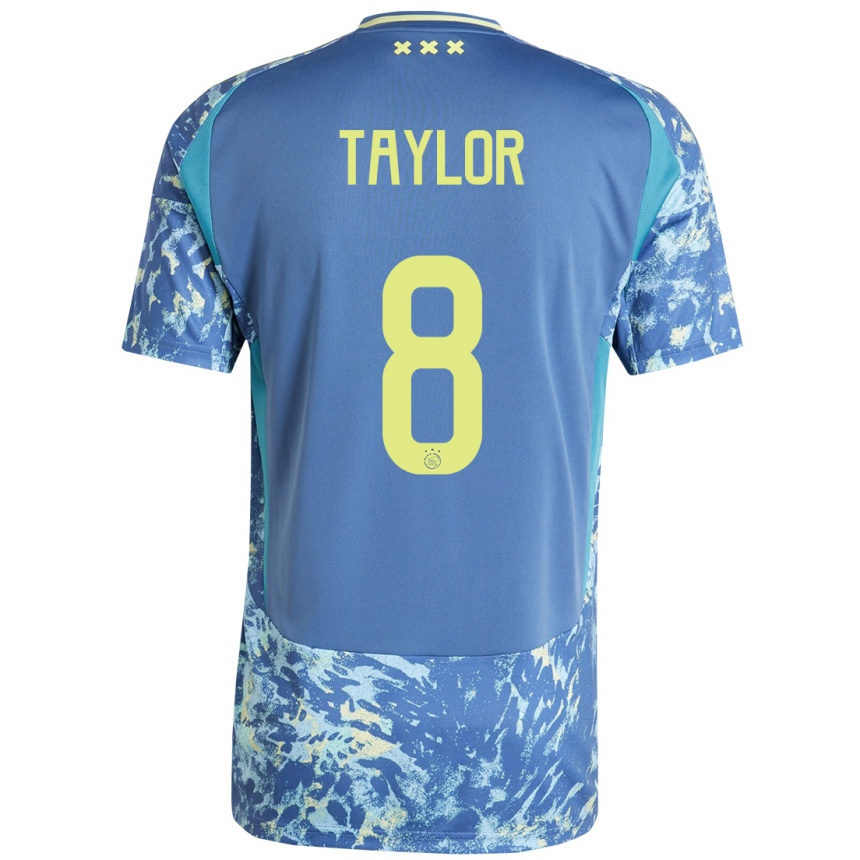 Niño Fútbol Camiseta Kenneth Taylor #8 Gris Azul Amarillo 2ª Equipación 2024/25 Perú