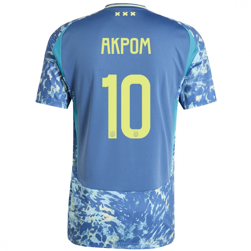 Niño Fútbol Camiseta Chuba Akpom #10 Gris Azul Amarillo 2ª Equipación 2024/25 Perú