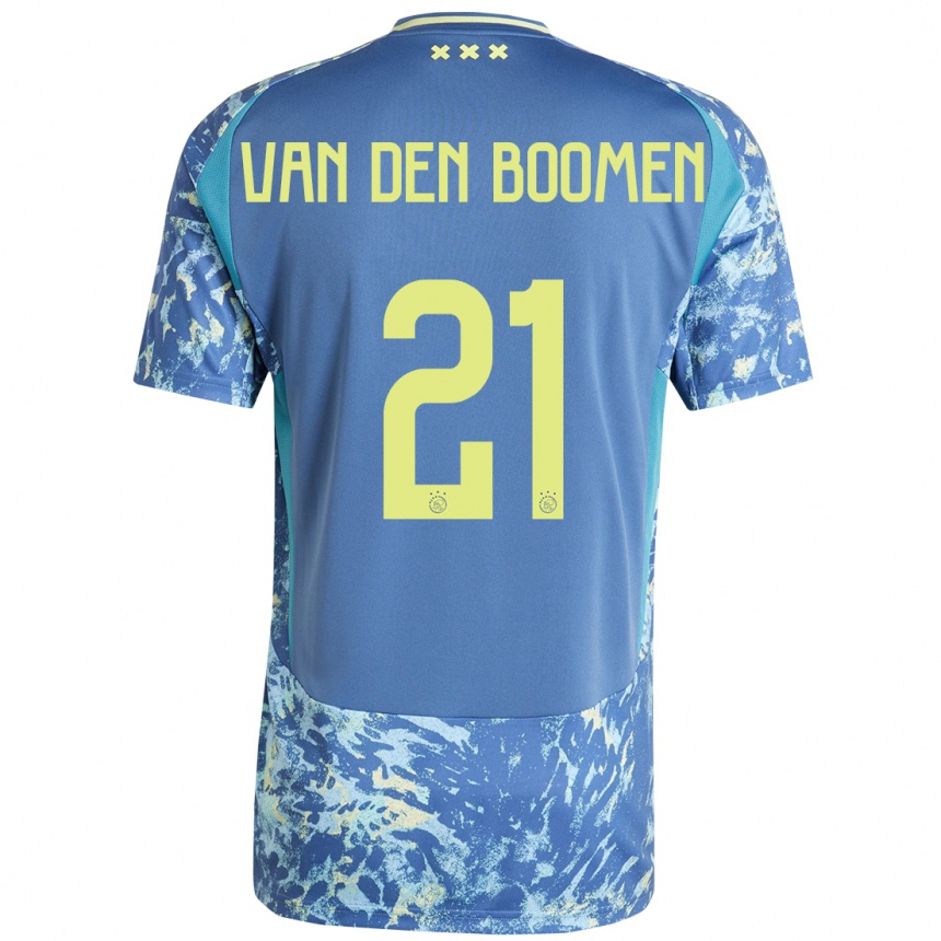 Niño Fútbol Camiseta Branco Van Den Boomen #21 Gris Azul Amarillo 2ª Equipación 2024/25 Perú