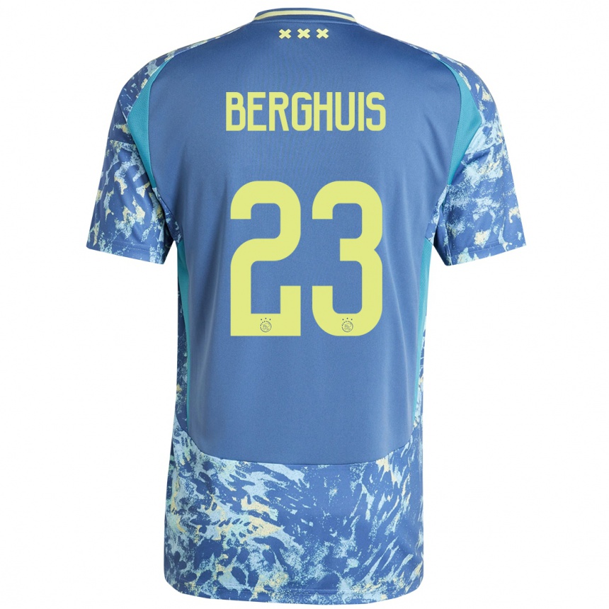 Niño Fútbol Camiseta Steven Berghuis #23 Gris Azul Amarillo 2ª Equipación 2024/25 Perú