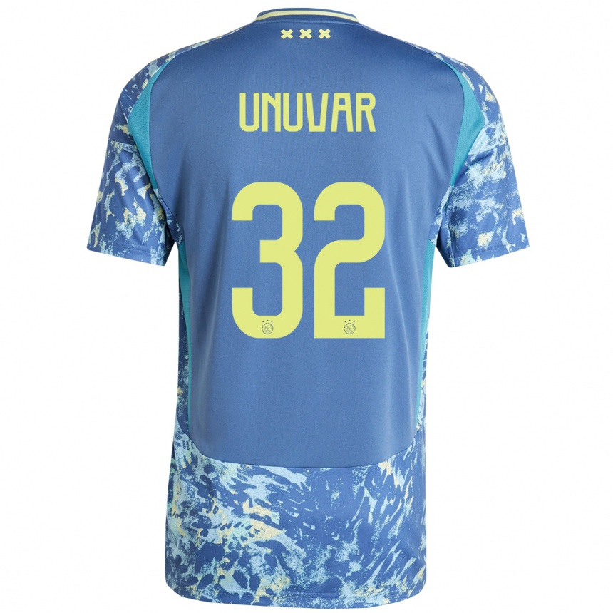 Niño Fútbol Camiseta Naci Ünüvar #32 Gris Azul Amarillo 2ª Equipación 2024/25 Perú