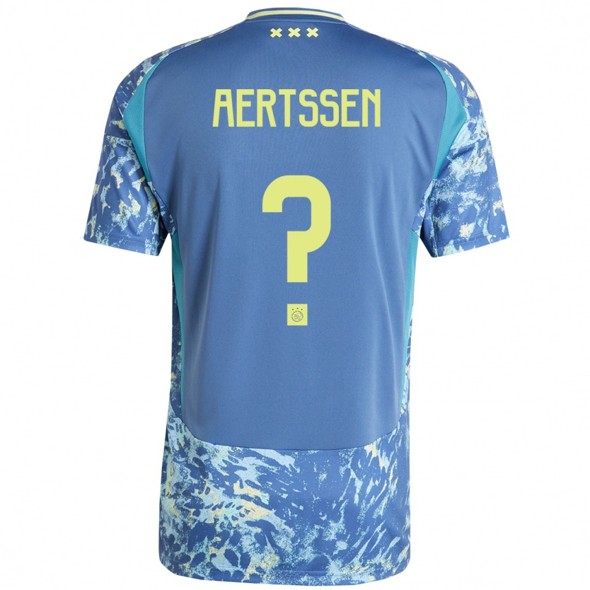 Niño Fútbol Camiseta Olivier Aertssen #0 Gris Azul Amarillo 2ª Equipación 2024/25 Perú