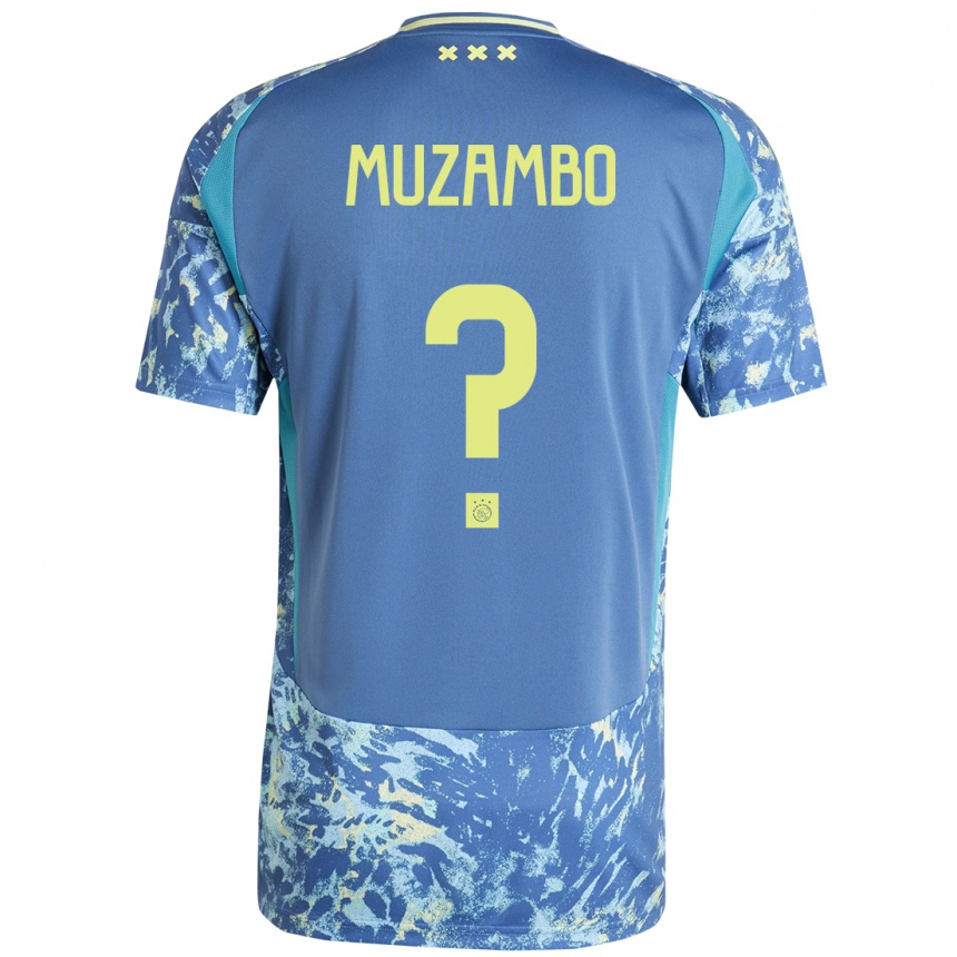 Niño Fútbol Camiseta Stanis Idumbo Muzambo #0 Gris Azul Amarillo 2ª Equipación 2024/25 Perú