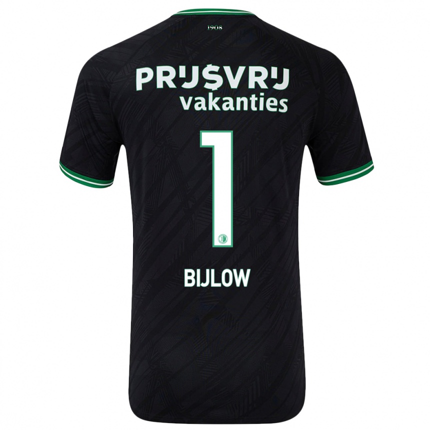 Niño Fútbol Camiseta Justin Bijlow #1 Negro Verde 2ª Equipación 2024/25 Perú