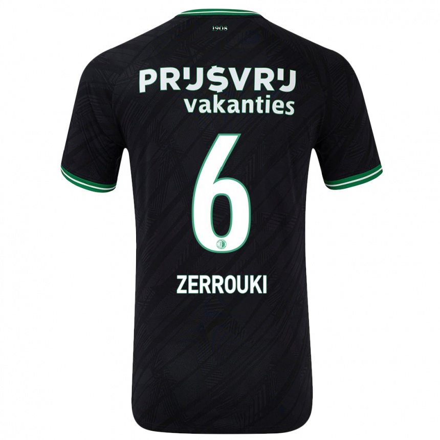 Niño Fútbol Camiseta Ramiz Zerrouki #6 Negro Verde 2ª Equipación 2024/25 Perú