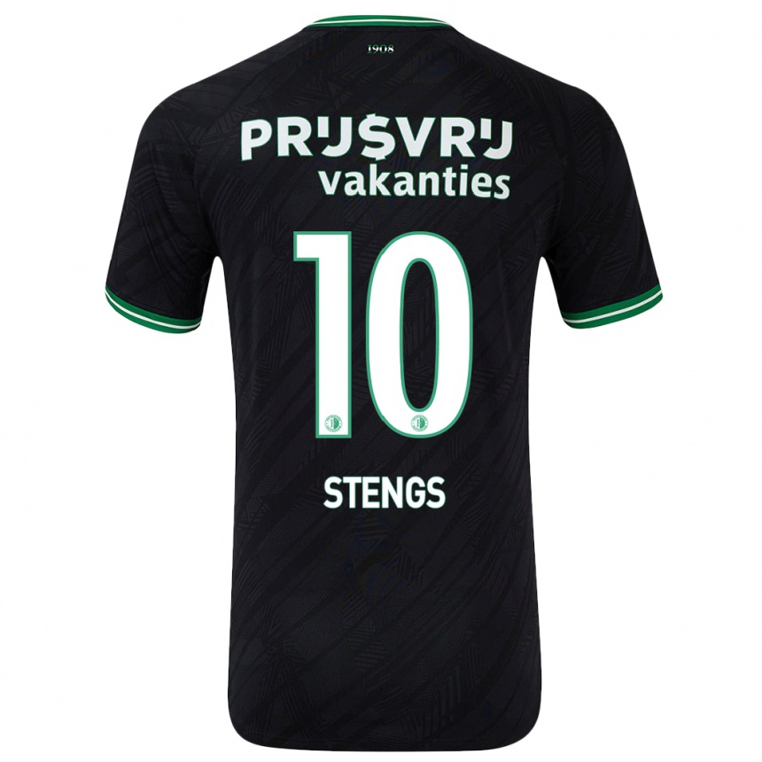 Niño Fútbol Camiseta Calvin Stengs #10 Negro Verde 2ª Equipación 2024/25 Perú