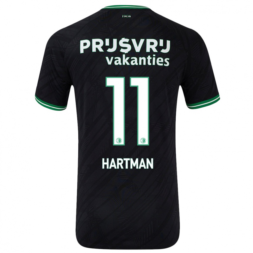 Niño Fútbol Camiseta Quilindschy Hartman #11 Negro Verde 2ª Equipación 2024/25 Perú