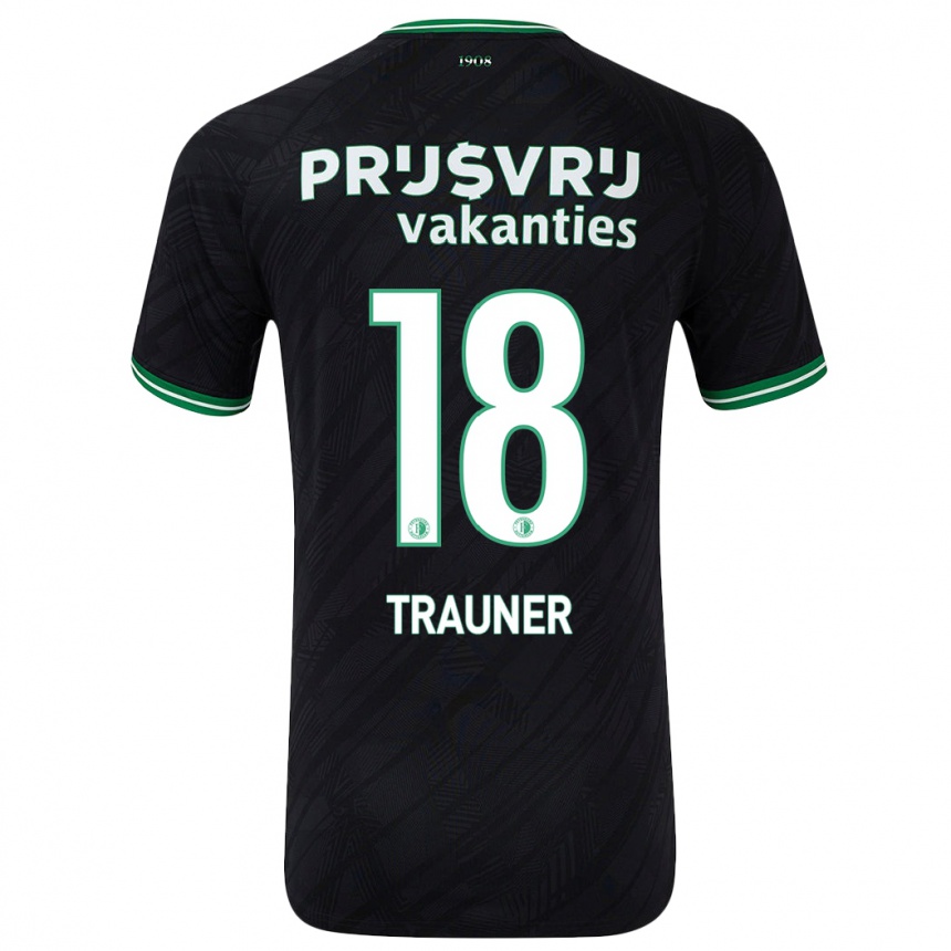 Niño Fútbol Camiseta Gernot Trauner #18 Negro Verde 2ª Equipación 2024/25 Perú