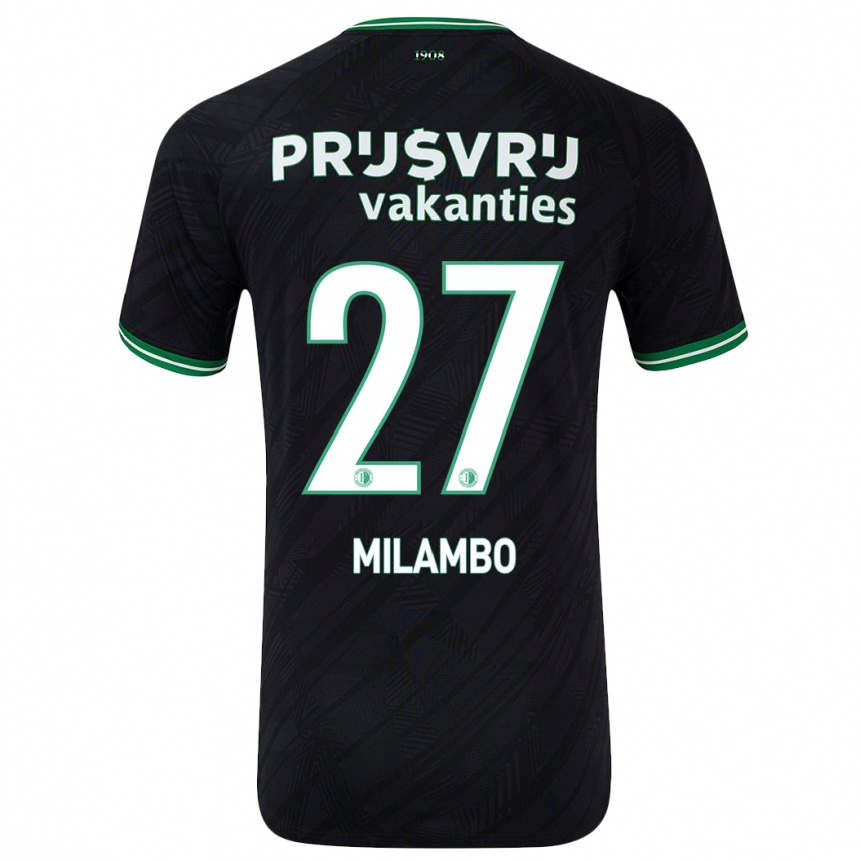 Niño Fútbol Camiseta Antoni Milambo #27 Negro Verde 2ª Equipación 2024/25 Perú