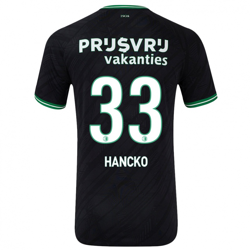 Niño Fútbol Camiseta David Hancko #33 Negro Verde 2ª Equipación 2024/25 Perú