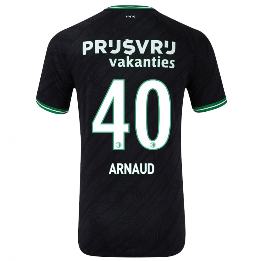 Niño Fútbol Camiseta Lugene Arnaud #40 Negro Verde 2ª Equipación 2024/25 Perú