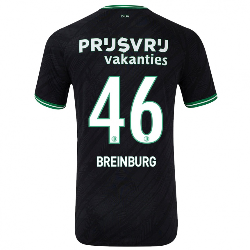 Niño Fútbol Camiseta Rainey Breinburg #46 Negro Verde 2ª Equipación 2024/25 Perú