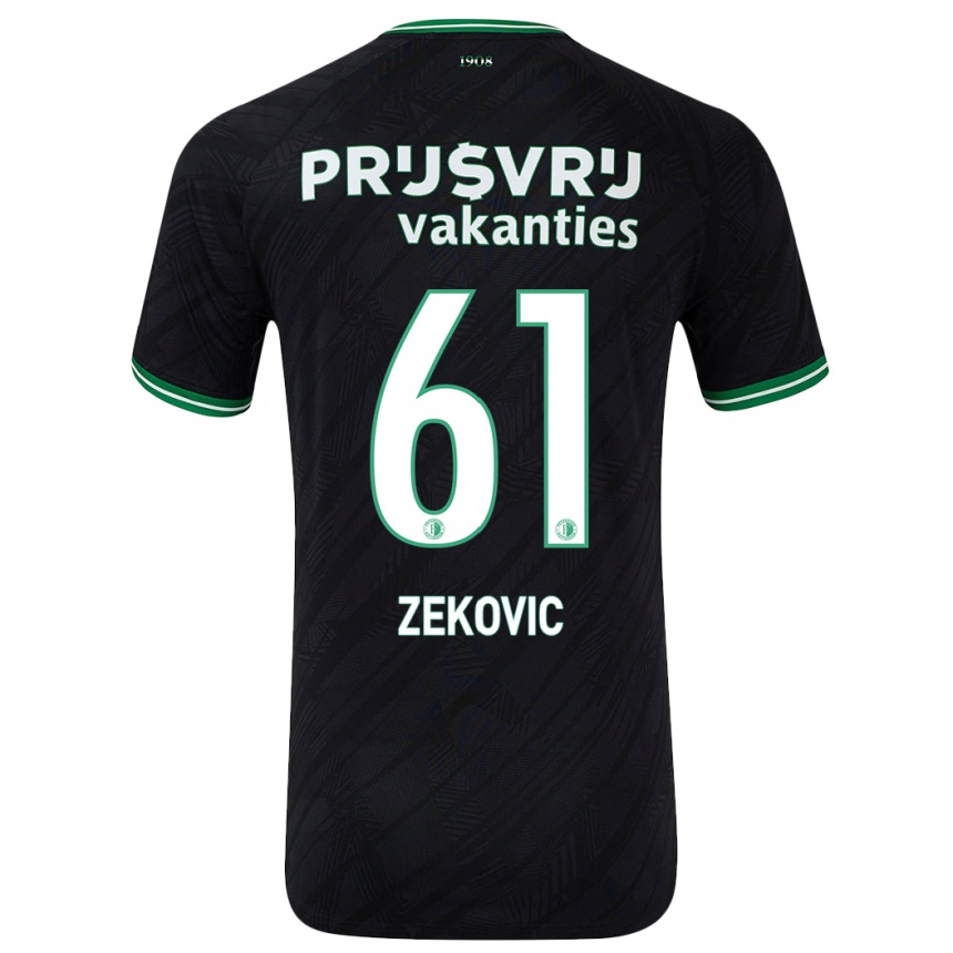 Niño Fútbol Camiseta Aleks Zekovic #61 Negro Verde 2ª Equipación 2024/25 Perú