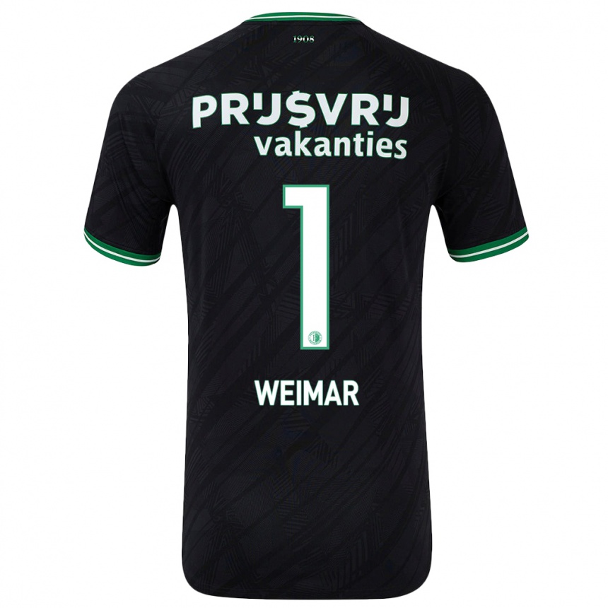 Niño Fútbol Camiseta Jacintha Weimar #1 Negro Verde 2ª Equipación 2024/25 Perú