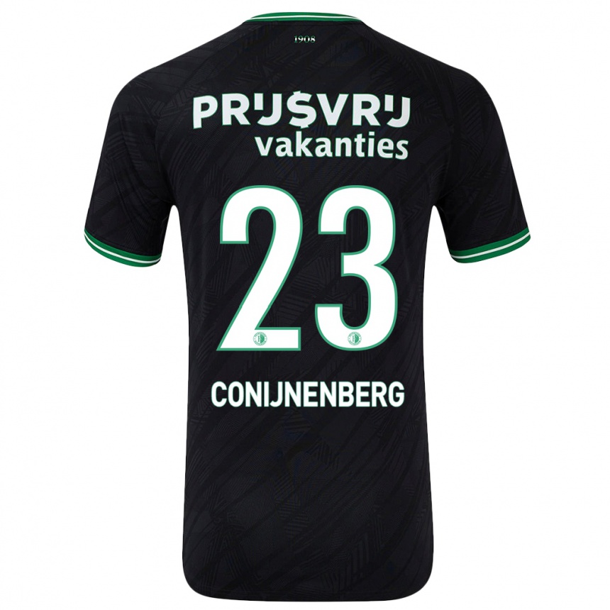 Niño Fútbol Camiseta Jada Conijnenberg #23 Negro Verde 2ª Equipación 2024/25 Perú