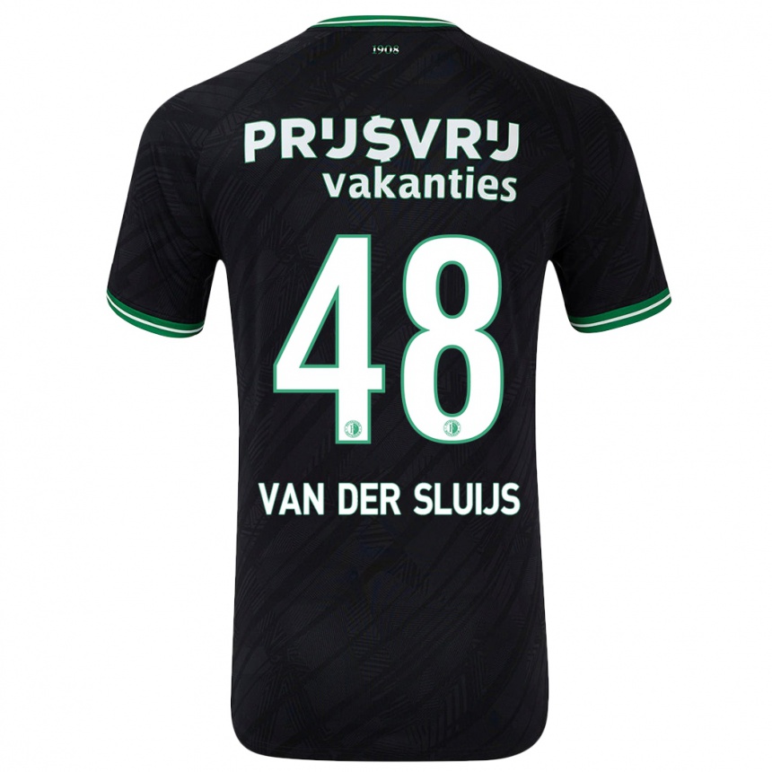 Niño Fútbol Camiseta Joep Van Der Sluijs #48 Negro Verde 2ª Equipación 2024/25 Perú