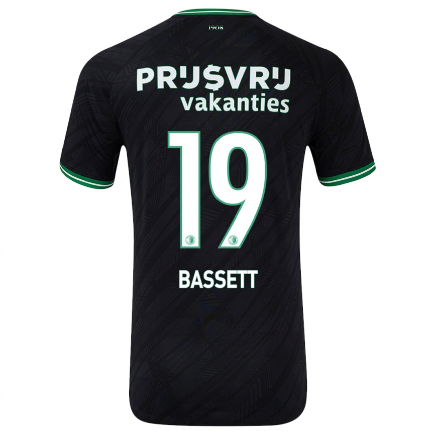 Niño Fútbol Camiseta Cole Bassett #19 Negro Verde 2ª Equipación 2024/25 Perú