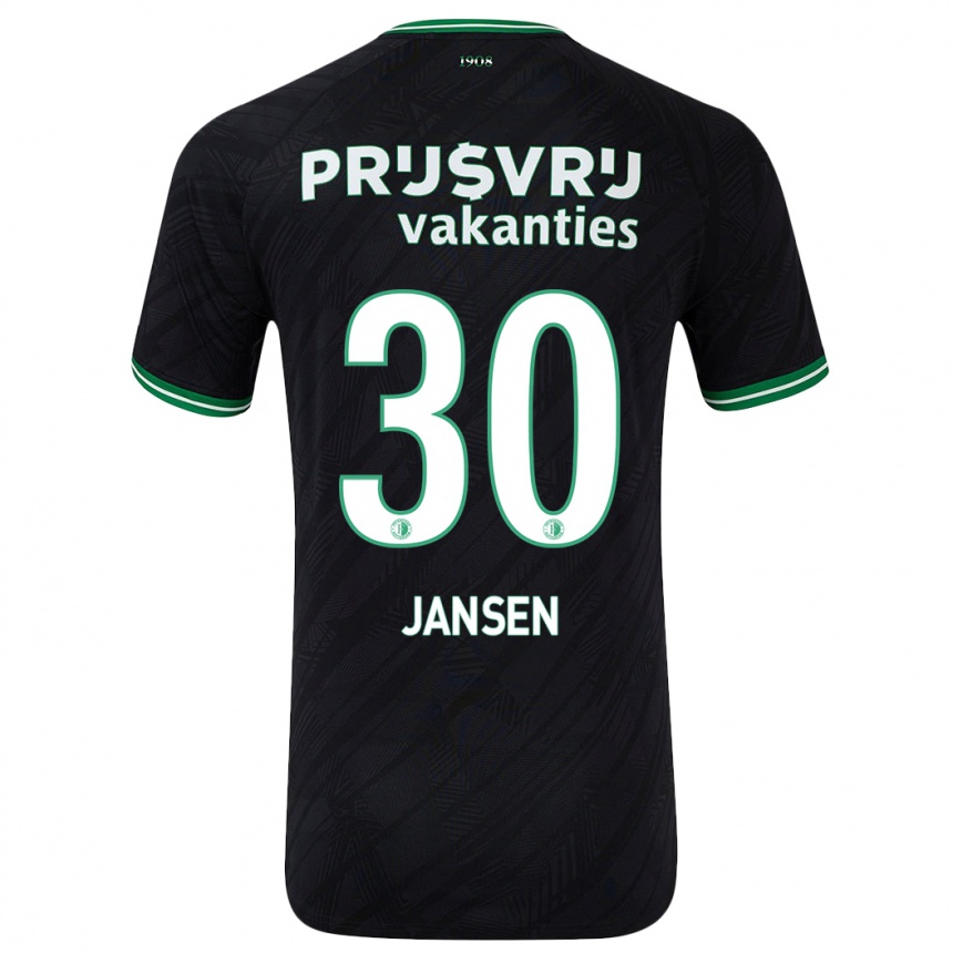 Niño Fútbol Camiseta Thijs Jansen #30 Negro Verde 2ª Equipación 2024/25 Perú