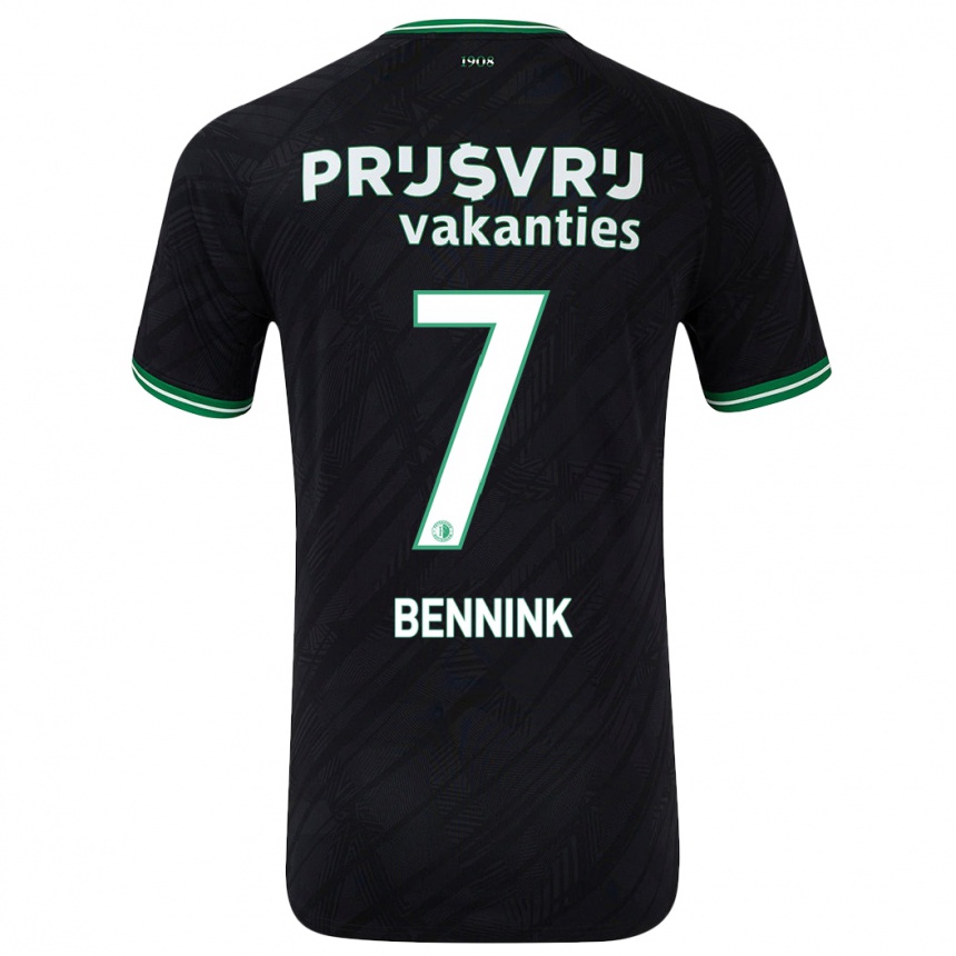 Niño Fútbol Camiseta Maxime Bennink #7 Negro Verde 2ª Equipación 2024/25 Perú