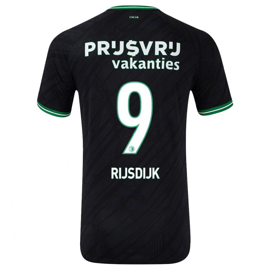 Niño Fútbol Camiseta Pia Rijsdijk #9 Negro Verde 2ª Equipación 2024/25 Perú