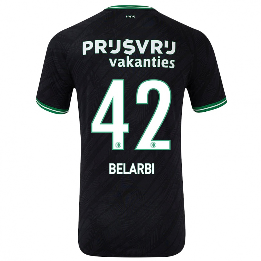 Niño Fútbol Camiseta Abdel Belarbi #42 Negro Verde 2ª Equipación 2024/25 Perú