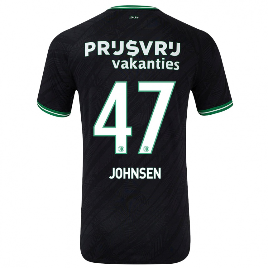 Niño Fútbol Camiseta Mikael Torset Johnsen #47 Negro Verde 2ª Equipación 2024/25 Perú