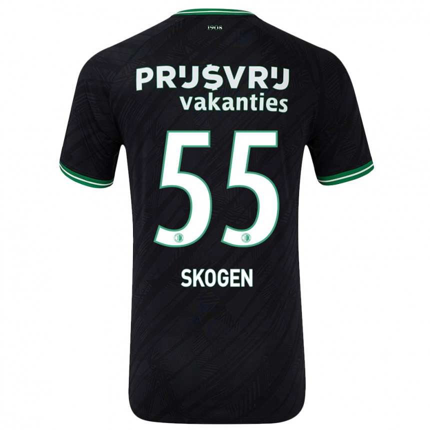 Niño Fútbol Camiseta Sondre Skogen #55 Negro Verde 2ª Equipación 2024/25 Perú