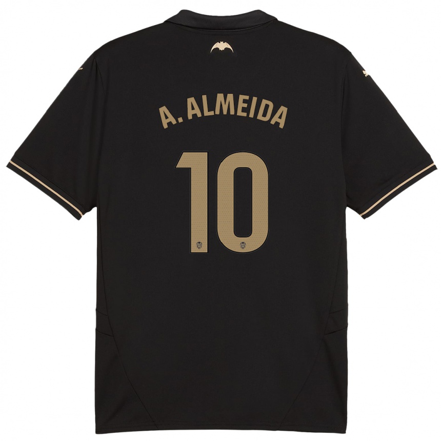 Niño Fútbol Camiseta André Almeida #10 Negro 2ª Equipación 2024/25 Perú