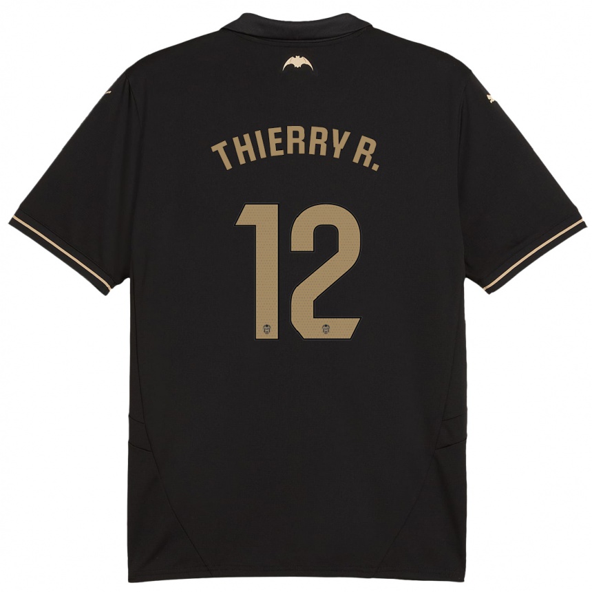 Niño Fútbol Camiseta Thierry Correia #12 Negro 2ª Equipación 2024/25 Perú