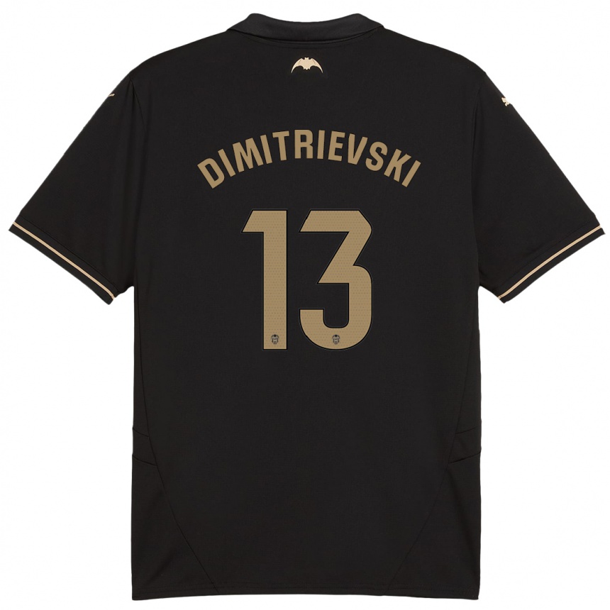 Niño Fútbol Camiseta Stole Dimitrievski #13 Negro 2ª Equipación 2024/25 Perú