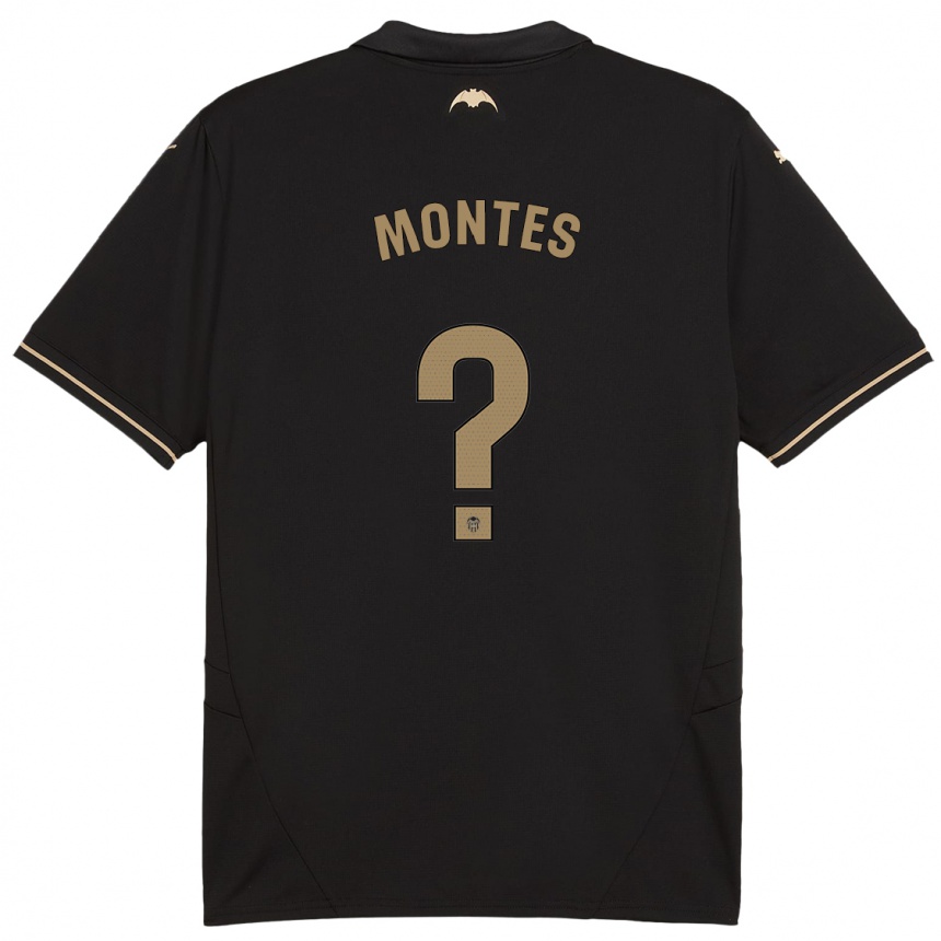 Niño Fútbol Camiseta Jan Montes #0 Negro 2ª Equipación 2024/25 Perú