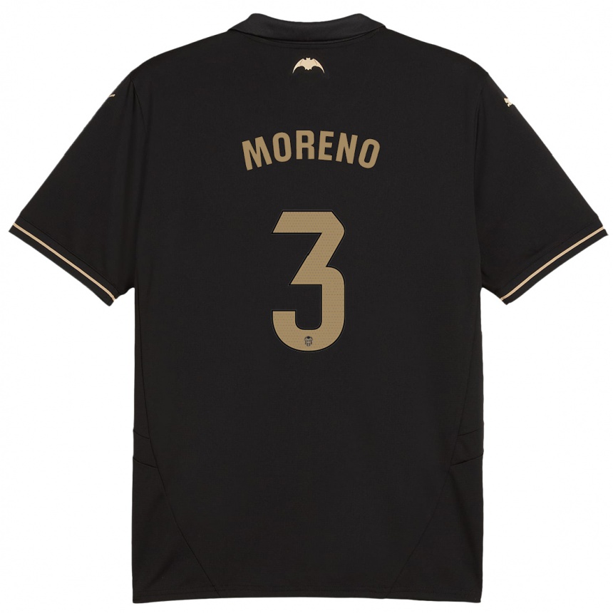 Niño Fútbol Camiseta Diego Moreno #3 Negro 2ª Equipación 2024/25 Perú