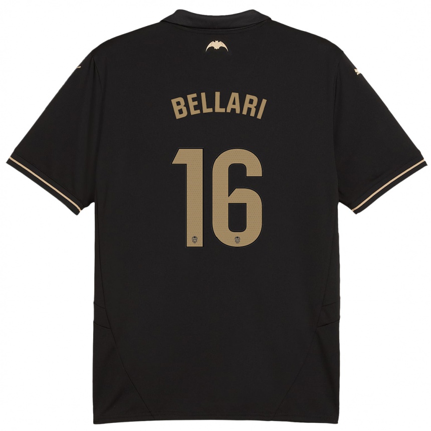 Niño Fútbol Camiseta Hamza Bellari #16 Negro 2ª Equipación 2024/25 Perú