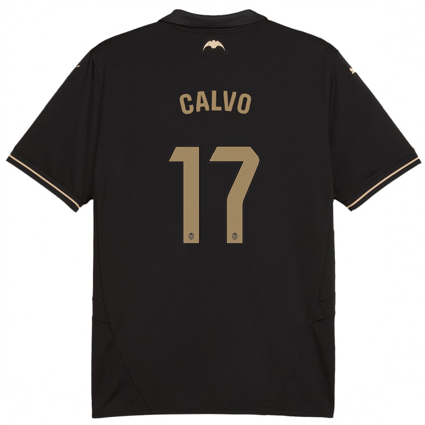 Niño Fútbol Camiseta Borja Calvo #17 Negro 2ª Equipación 2024/25 Perú