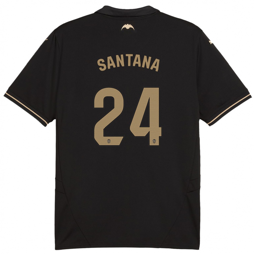 Niño Fútbol Camiseta Ismael Santana #24 Negro 2ª Equipación 2024/25 Perú