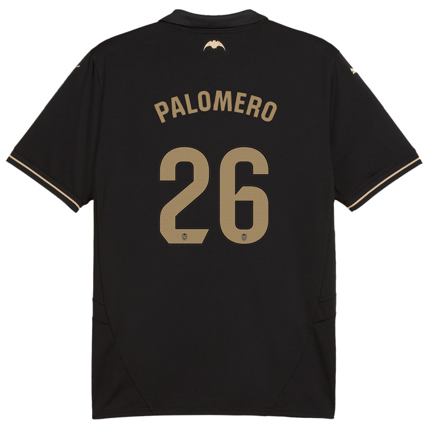 Niño Fútbol Camiseta Marc Palomero #26 Negro 2ª Equipación 2024/25 Perú