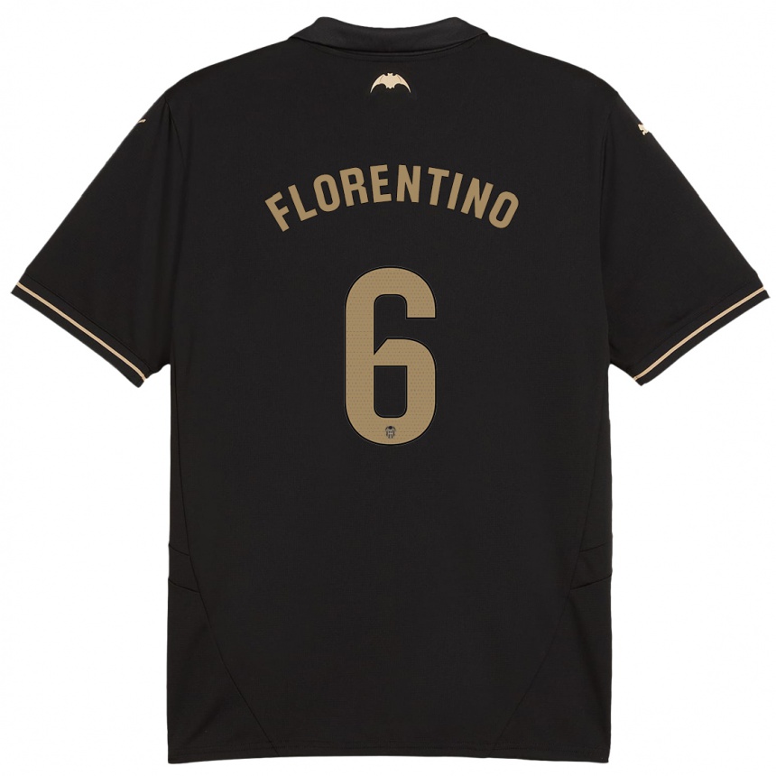 Niño Fútbol Camiseta Claudia Florentino #6 Negro 2ª Equipación 2024/25 Perú