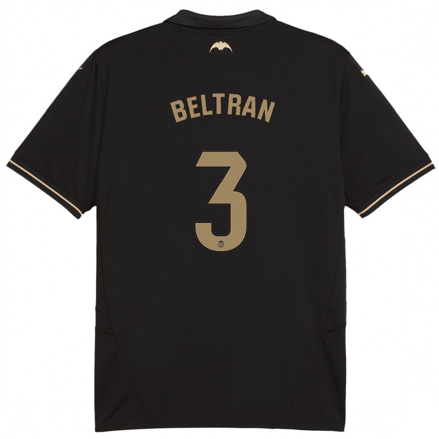 Niño Fútbol Camiseta Bea Beltran #3 Negro 2ª Equipación 2024/25 Perú