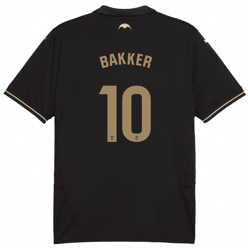 Niño Fútbol Camiseta Linda Bakker #10 Negro 2ª Equipación 2024/25 Perú