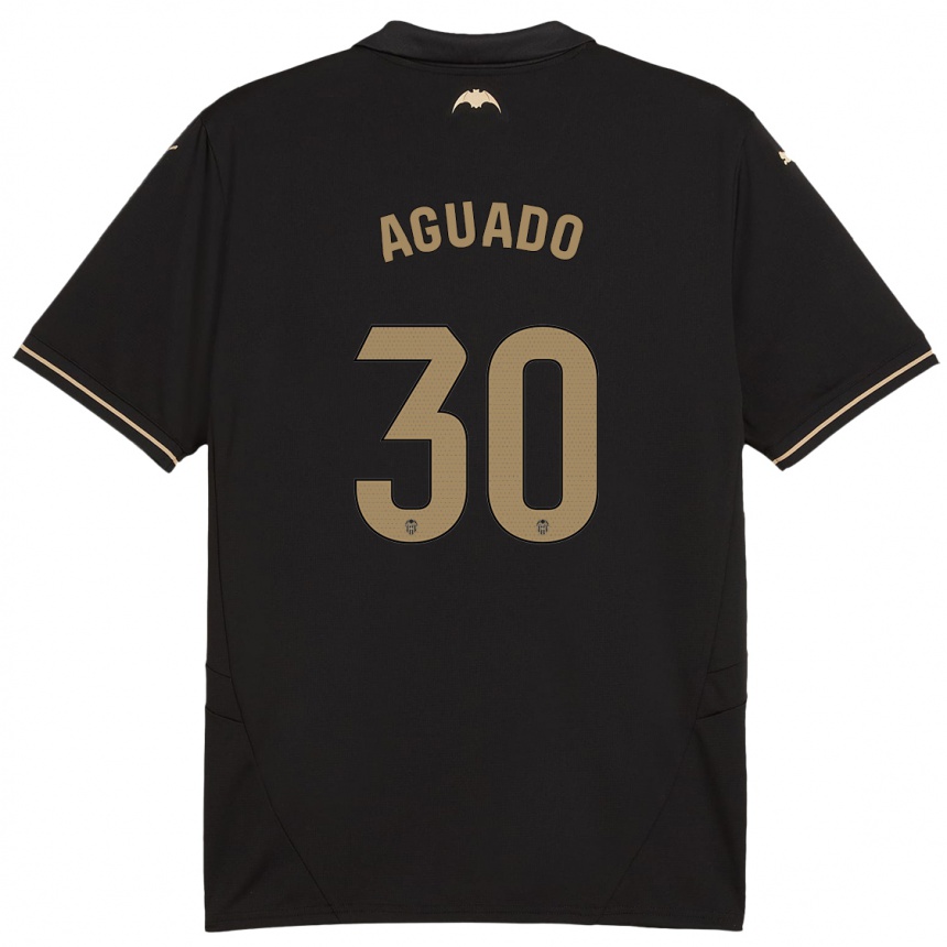 Niño Fútbol Camiseta Julia Aguado #30 Negro 2ª Equipación 2024/25 Perú