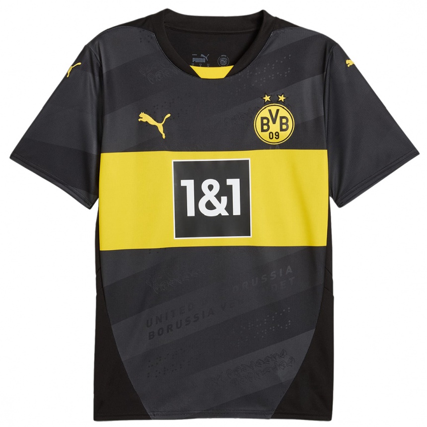 Niño Fútbol Camiseta Paris Brunner #9 Negro Amarillo 2ª Equipación 2024/25 Perú