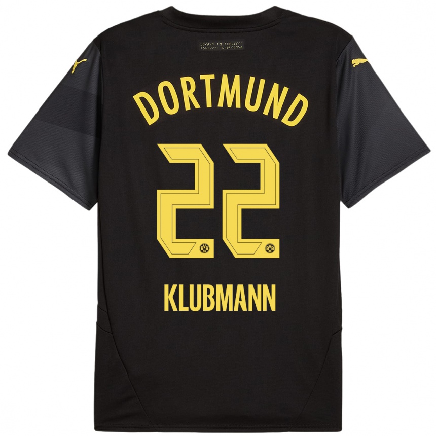 Niño Fútbol Camiseta Leon Klubmann #22 Negro Amarillo 2ª Equipación 2024/25 Perú