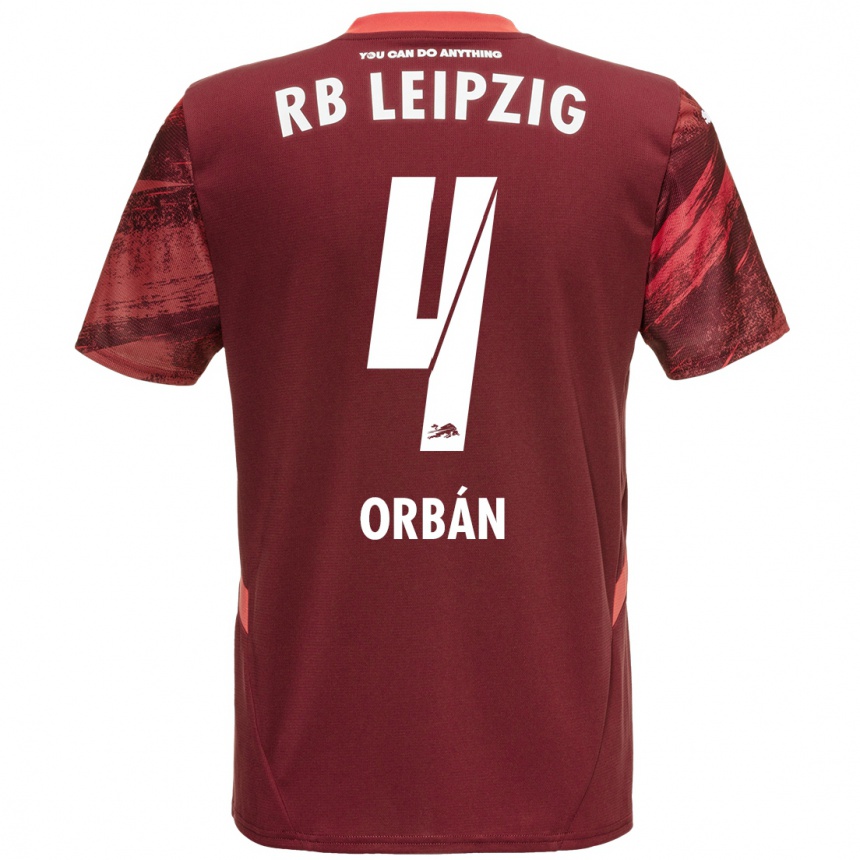 Niño Fútbol Camiseta Willi Orbán #4 Borgoña 2ª Equipación 2024/25 Perú